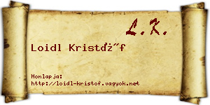 Loidl Kristóf névjegykártya