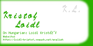 kristof loidl business card